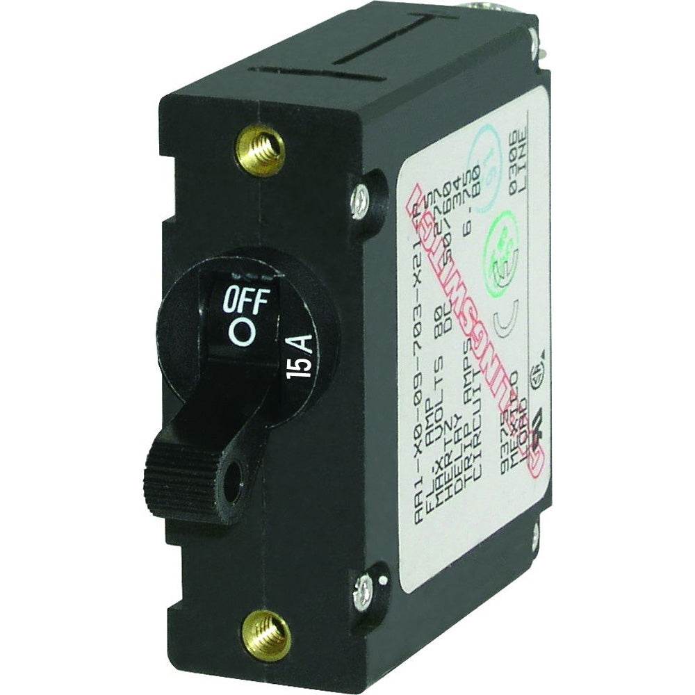 Suncoast Marine and Auto offers Blue Sea 7208 AC/DC Single Pole Magnetic World Circuit Breaker - 15AMP [7208]