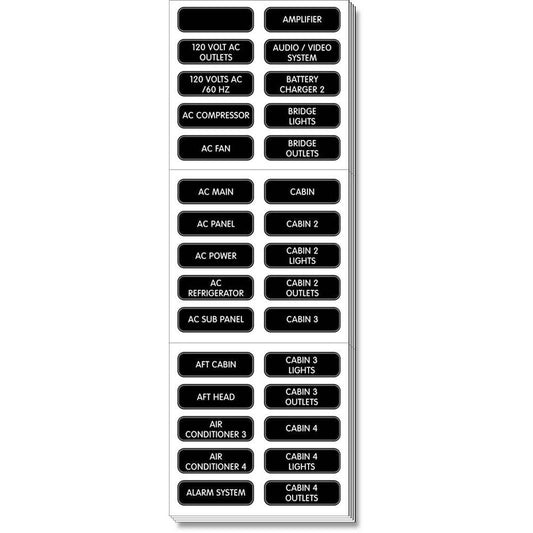 Suncoast Marine and Auto offers Blue Sea 8067 AC Panel Extended 120 Label Set [8067]