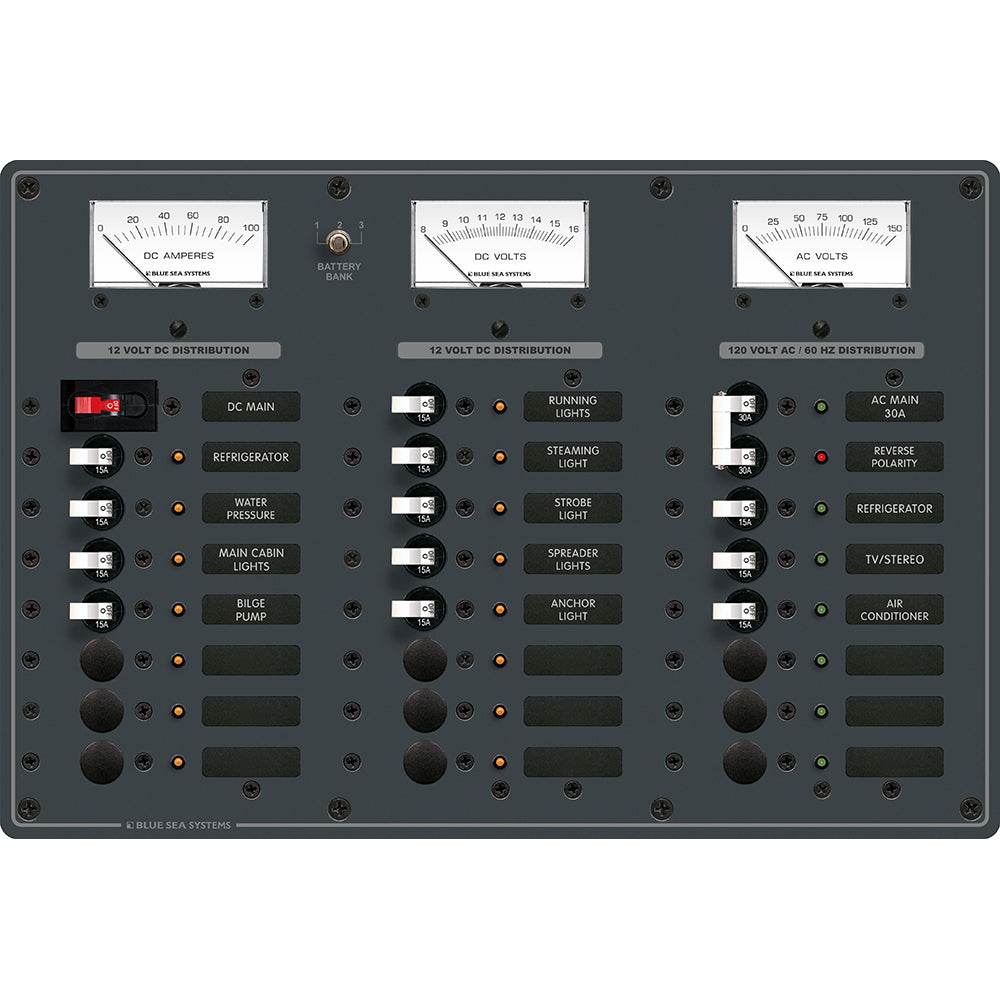 Suncoast Marine and Auto offers Blue Sea 8084 AC Main +6 Positions/DC Main +15 Positions Toggle Circuit Breaker Panel - White Switches [8084]