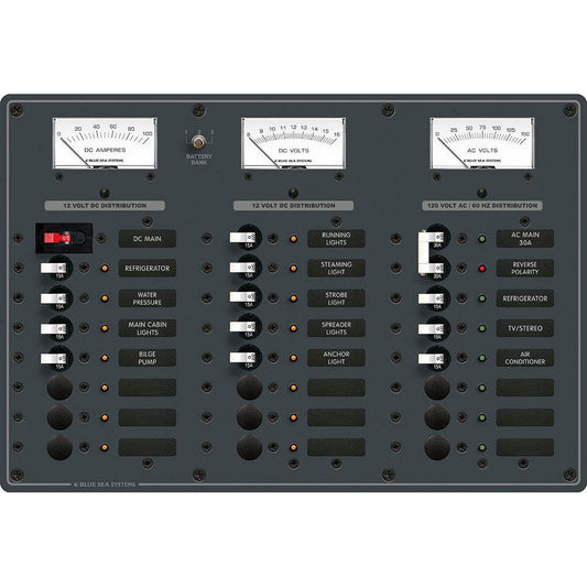 Suncoast Marine and Auto offers Blue Sea 8084 AC Main +6 Positions/DC Main +15 Positions Toggle Circuit Breaker Panel - White Switches [8084]