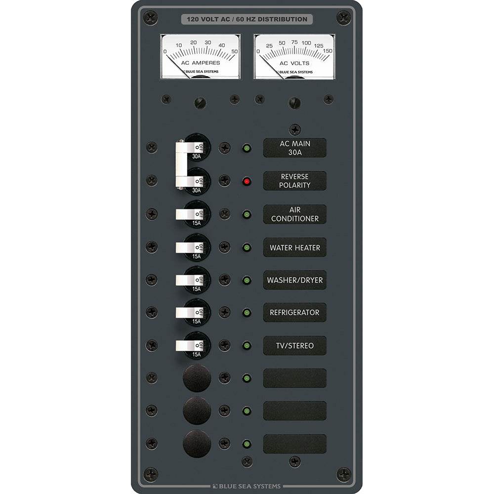 Suncoast Marine and Auto offers Blue Sea 8074 AC Main +8 Positions Toggle Circuit Breaker Panel - White Switches [8074]