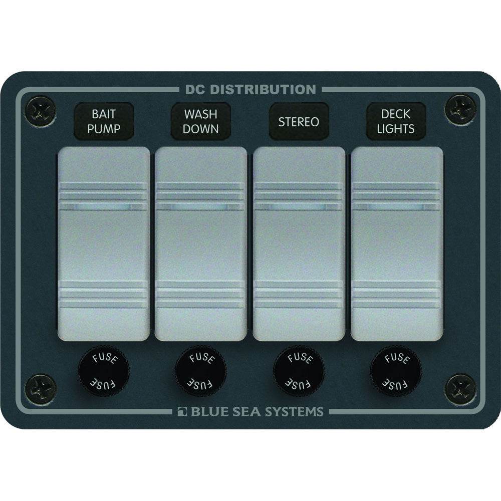 Suncoast Marine and Auto offers Blue Sea 8262 Waterproof Panel 4 Position - Slate Grey [8262]