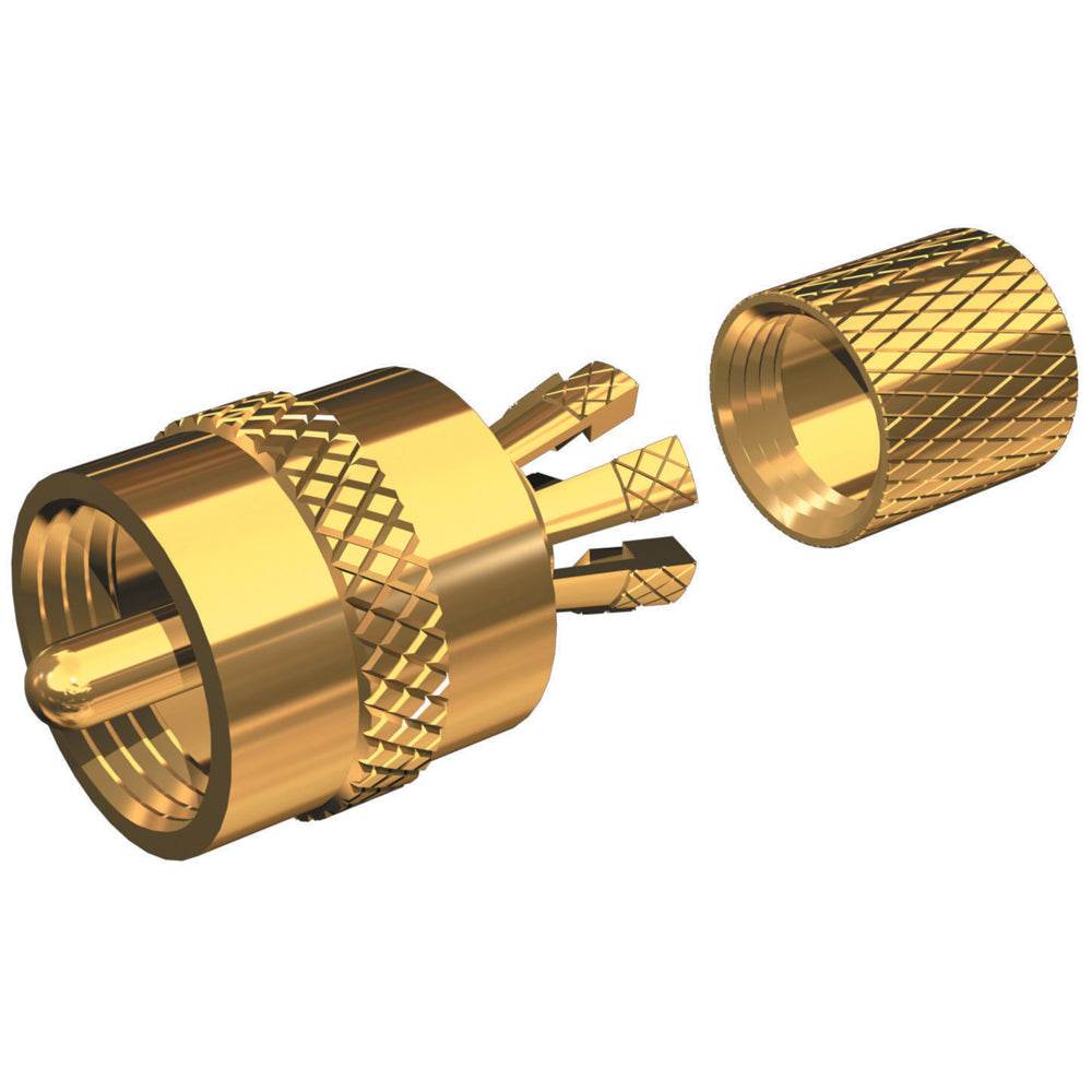 Suncoast Marine and Auto offers Shakespeare PL-259-CP-G - Solderless PL-259 Connector for RG-8X or RG-58/AU Coax - Gold Plated [PL-259-CP-G]