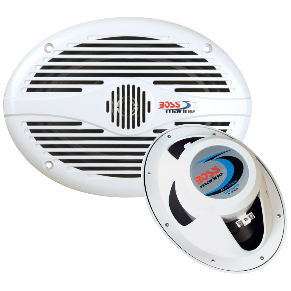 Suncoast Marine and Auto offers Boss Audio 6"x 9" MR690 Oval Speakers - White - 350W [MR690]