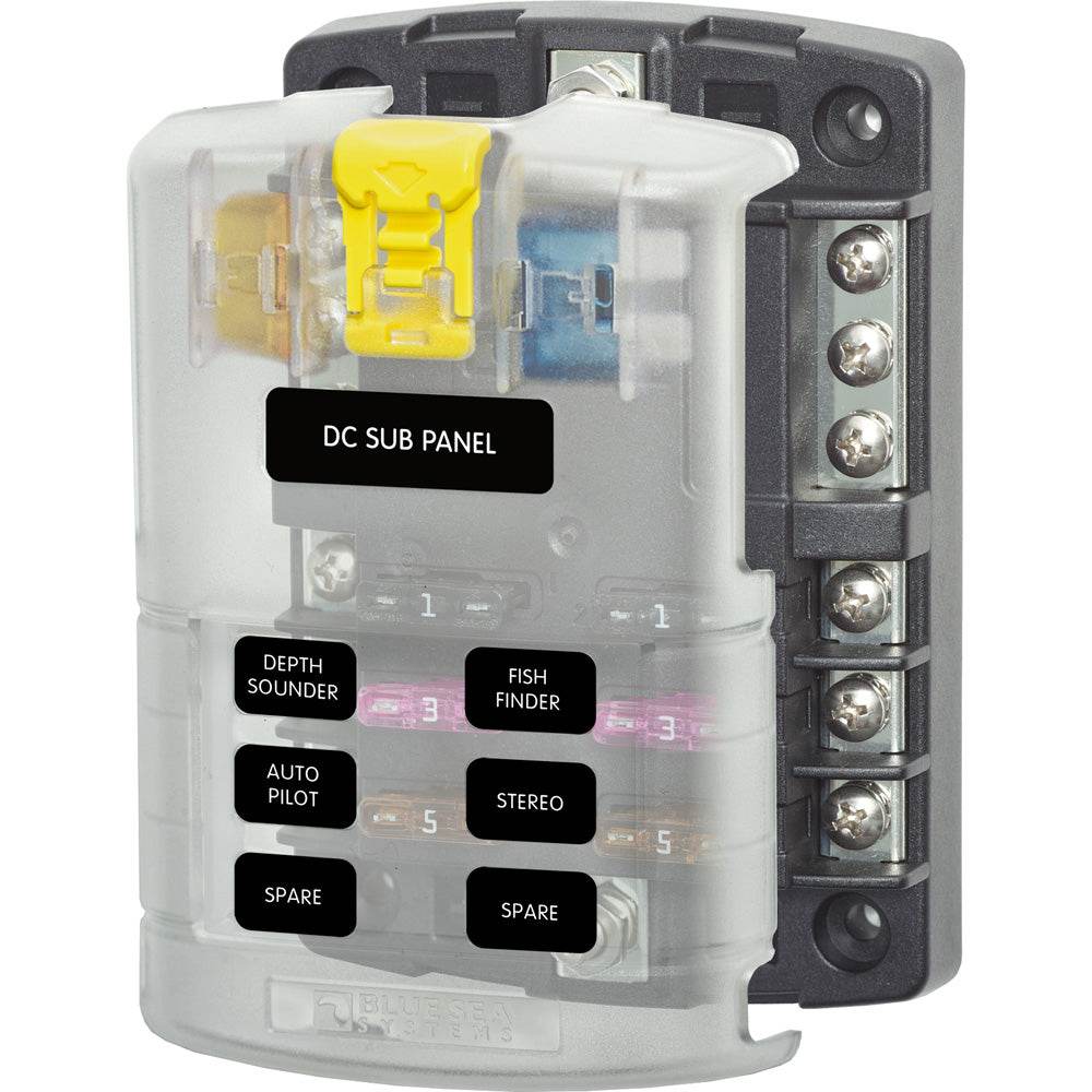 Suncoast Marine and Auto offers Blue Sea 5025 ST Blade Fuse Block w/Cover - 6 Circuit w/Negative Bus [5025]