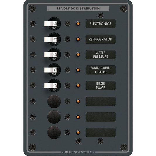 Suncoast Marine and Auto offers Blue Sea 8023 DC 8 Position Circuit Breaker - White Switches [8023]