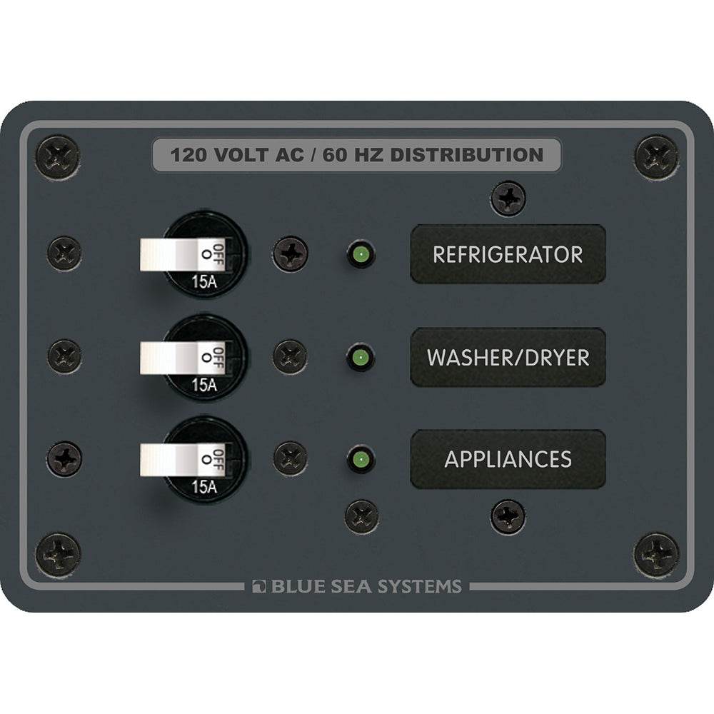 Suncoast Marine and Auto offers Blue Sea 8058 AC 3 Position Toggle Circuit Breaker Panel - White Switches [8058]