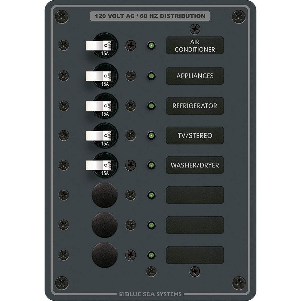 Suncoast Marine and Auto offers Blue Sea 8059 AC 8 Position Toggle Circuit Breaker Panel [8059]