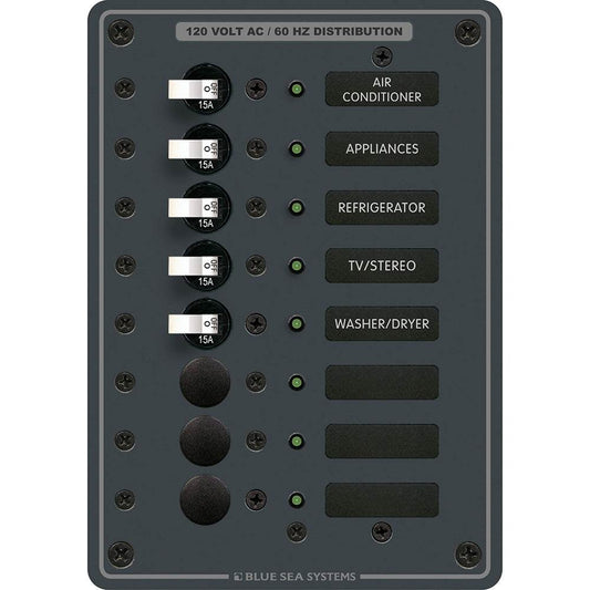 Suncoast Marine and Auto offers Blue Sea 8059 AC 8 Position Toggle Circuit Breaker Panel [8059]