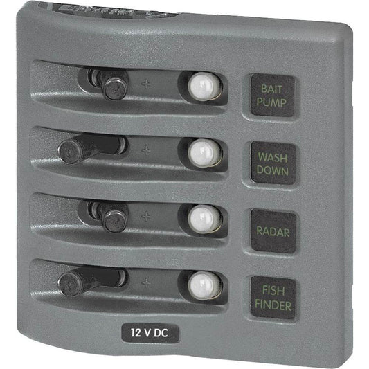 Suncoast Marine and Auto offers Blue Sea 4374 WeatherDeck Water Resistant Circuit Breaker Panel - 4 Position - Grey [4374]