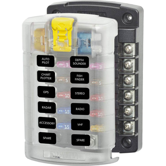 Suncoast Marine and Auto offers Blue Sea 5029 ST Blade Fuse Block w/Cover - 12 Circuit w/o Negative Bus [5029]