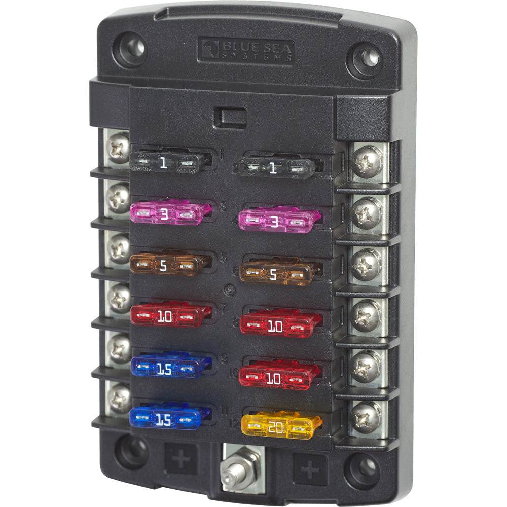 Suncoast Marine and Auto offers Blue Sea 5034 ST Blade Fuse Block w/out Cover - 12 Circuit w/out Negative Bus [5034]