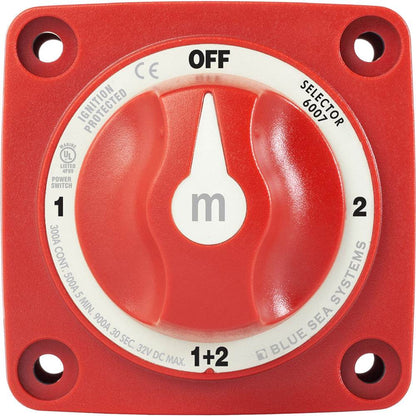 Suncoast Marine and Auto offers Blue Sea 6007 m-Series (Mini) Battery Switch Selector Four Position Red [6007]