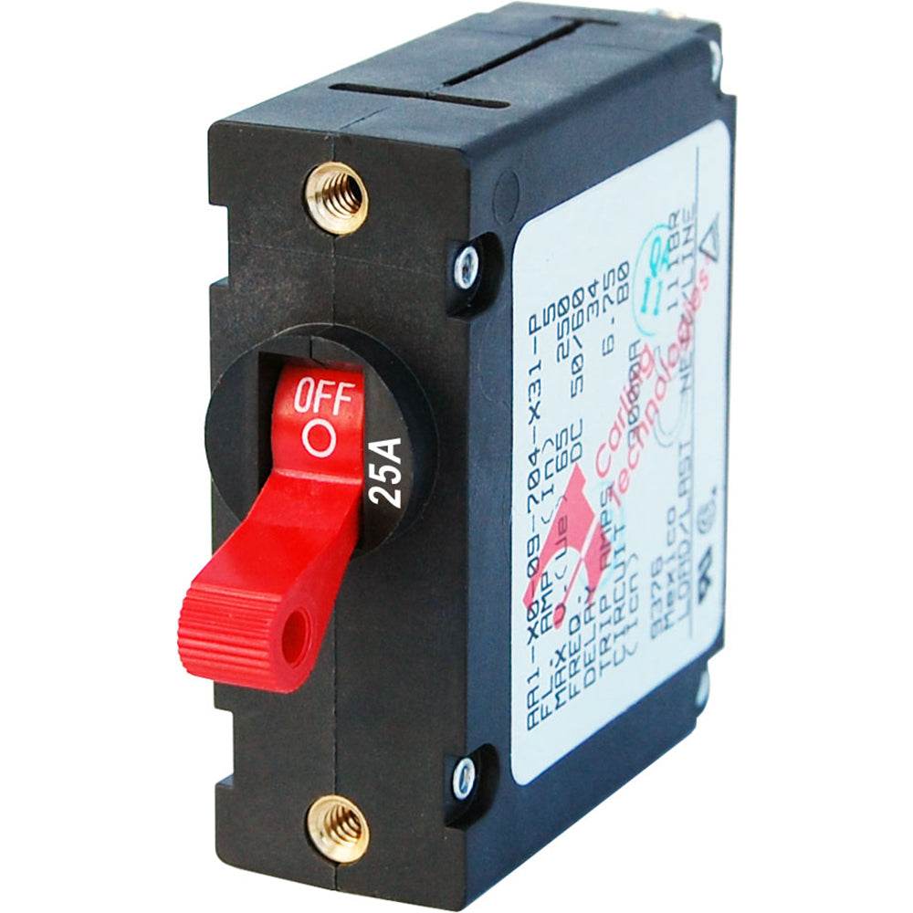 Suncoast Marine and Auto offers Blue Sea 7217 AC / DC Single Pole Magnetic World Circuit Breaker - 25 Amp Red [7217]