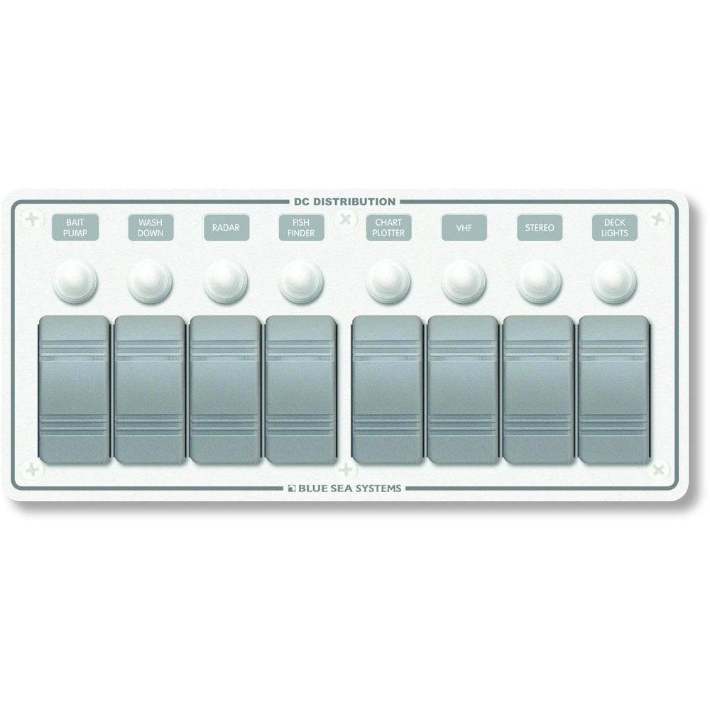 Suncoast Marine and Auto offers Blue Sea 8271 Water Resistant Panel - 8 Position - White - Horizontal Mount [8271]