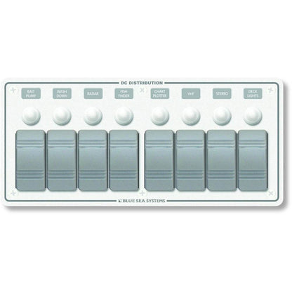 Suncoast Marine and Auto offers Blue Sea 8271 Water Resistant Panel - 8 Position - White - Horizontal Mount [8271]