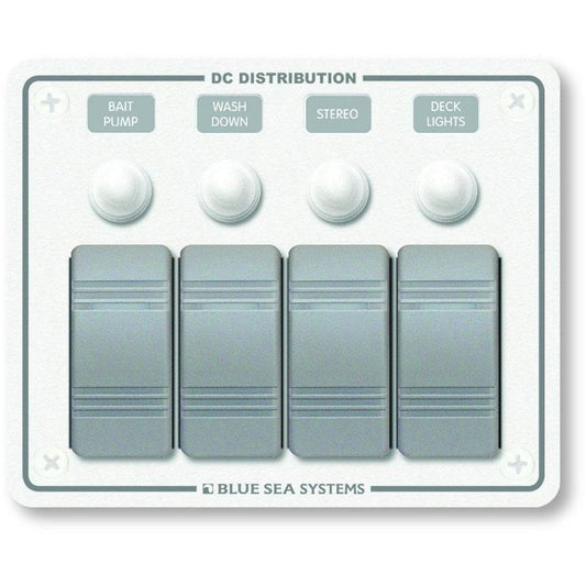 Suncoast Marine and Auto offers Blue Sea 8272 Water Resistant Panel - 4 Position - White - Horizontal Mount [8272]