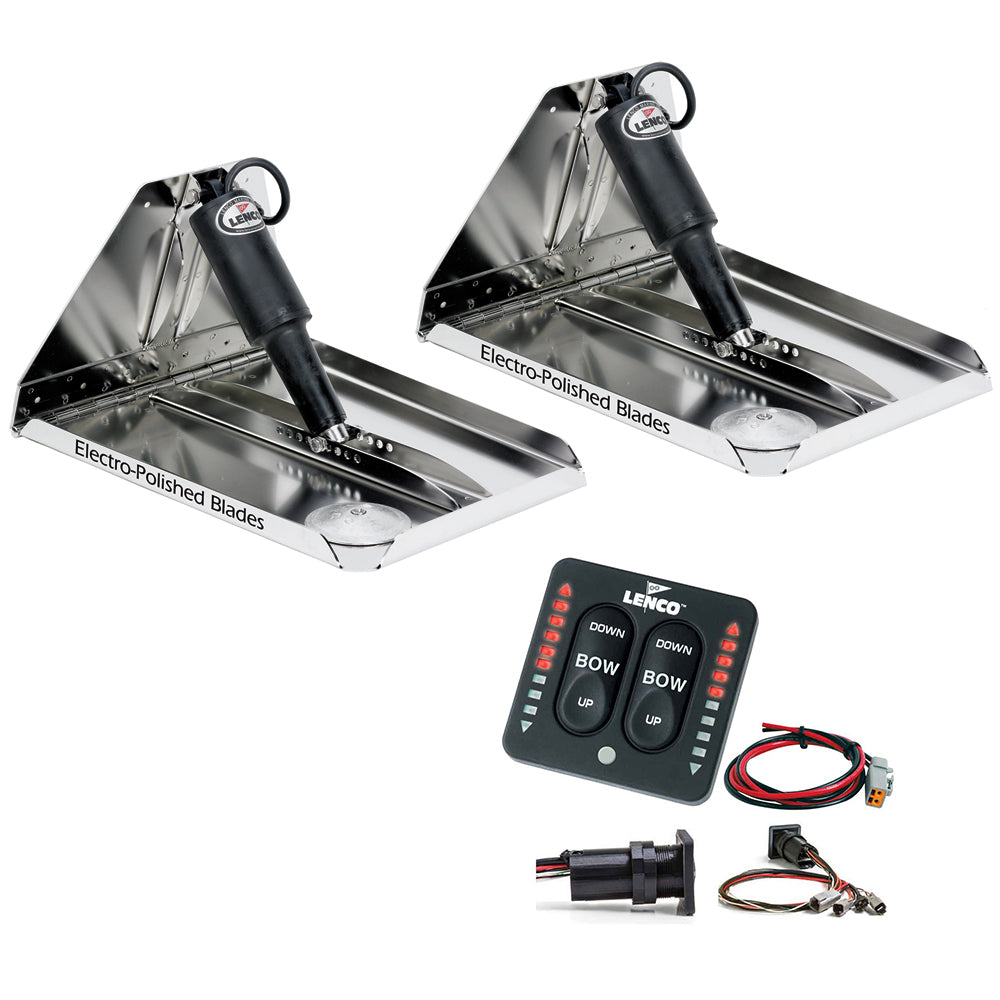 Suncoast Marine and Auto offers Lenco 16" x 12" Heavy Duty Performance Trim Tab Kit w/LED Indicator Switch Kit 12V [RT16X12HDI]