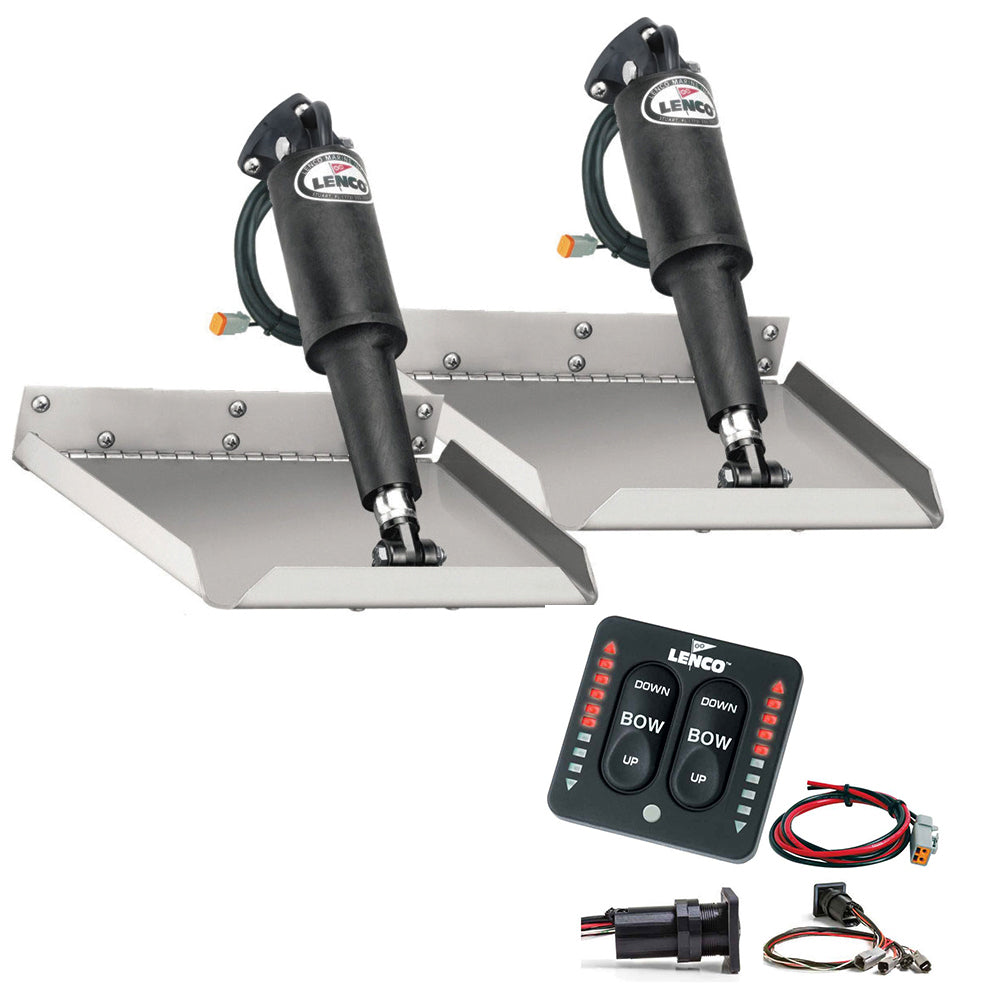 Suncoast Marine and Auto offers Lenco 9" x 9" Edgemount Trim Tab Kit w/LED Indicator Switch Kit 12V [TT9X9EI]