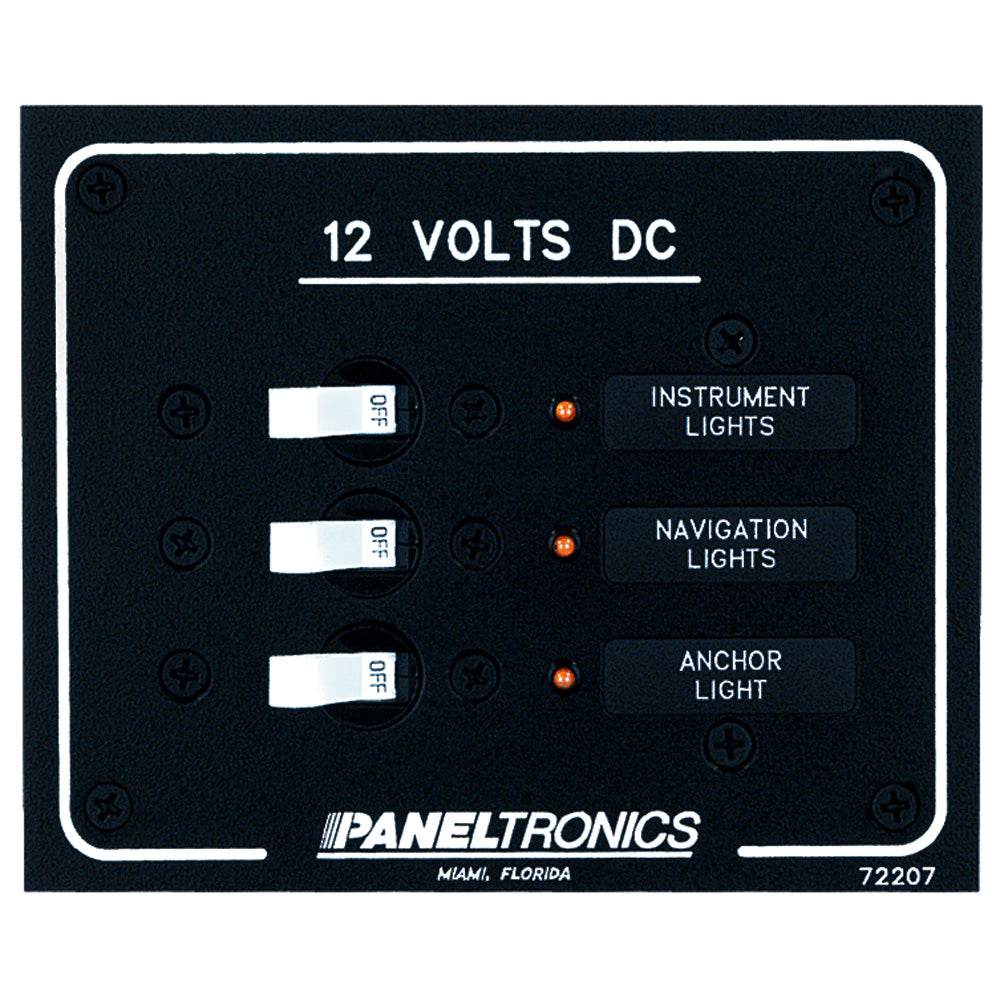 Suncoast Marine and Auto offers Paneltronics Standard DC 3 Position Breaker Panel w/LEDs [9972207B]