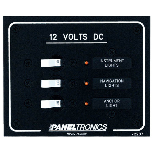 Suncoast Marine and Auto offers Paneltronics Standard DC 3 Position Breaker Panel w/LEDs [9972207B]