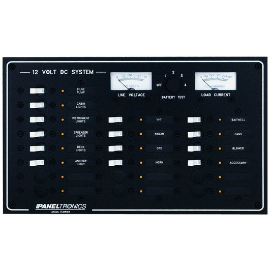 Suncoast Marine and Auto offers Paneltronics Standard DC 20 Position Breaker Panel & Meter [9973210B]