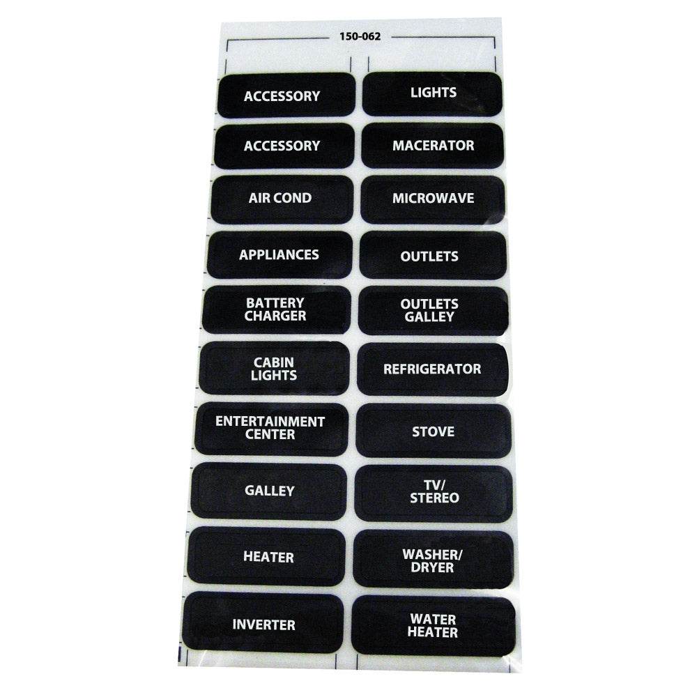 Suncoast Marine and Auto offers Paneltronics AC-20 Assorted Label Sheet [150-062]