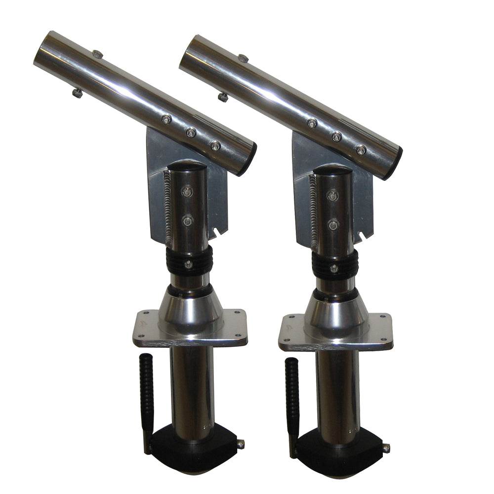 Suncoast Marine and Auto offers Lee's Sidewinder Bolt-In Outrigger Mounts, Lay-Down Version - Silver(Pair) [SW9300]