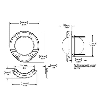 Suncoast Marine and Auto offers Ritchie SR-2 Venture Sail Boat Compass w/Clinometer - Bulkhead Mount - Black [SR-2]