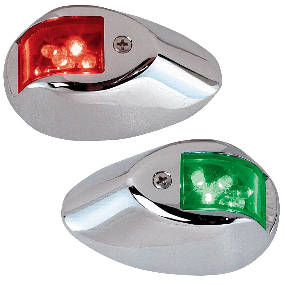 Suncoast Marine and Auto offers Perko LED Sidelights - Red/Green - 12V - Chrome Plated Housing [0602DP1CHR]