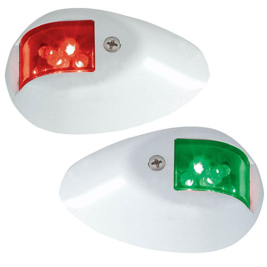 Suncoast Marine and Auto offers Perko LED Side Lights - Red/Green - 12V - White Epoxy Coated Housing [0602DP1WHT]