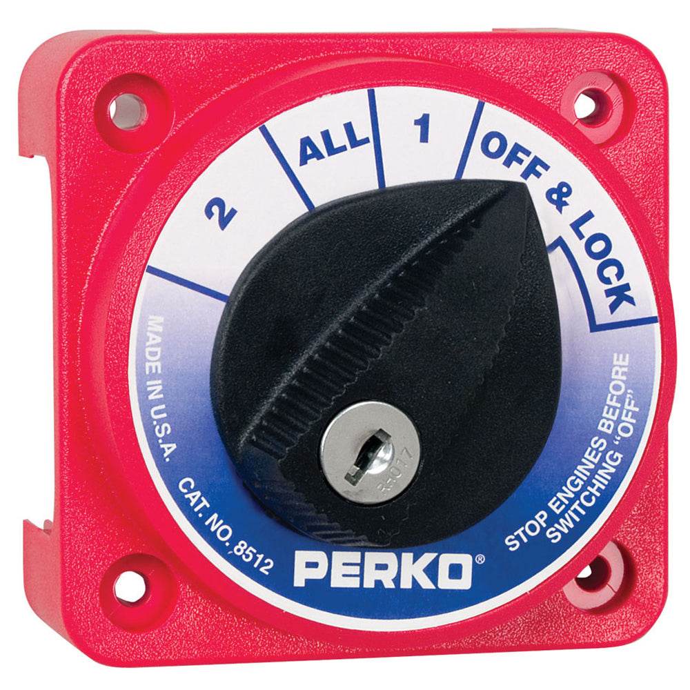 Suncoast Marine and Auto offers Perko Compact Medium Duty Battery Selector Switch w/Key Lock [8512DP]