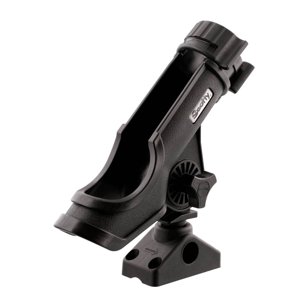 Suncoast Marine and Auto offers Scotty Powerlock Rod Holder Black w/241 Side/Deck Mount [230-BK]