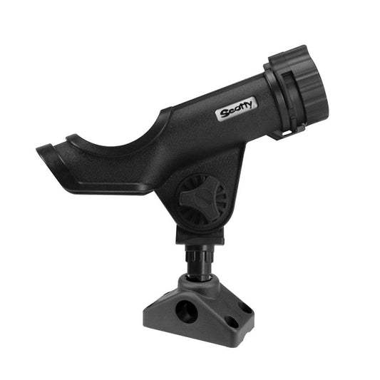 Suncoast Marine and Auto offers Scotty Powerlock Rod Holder Black w/241 Side/Deck Mount [230-BK]