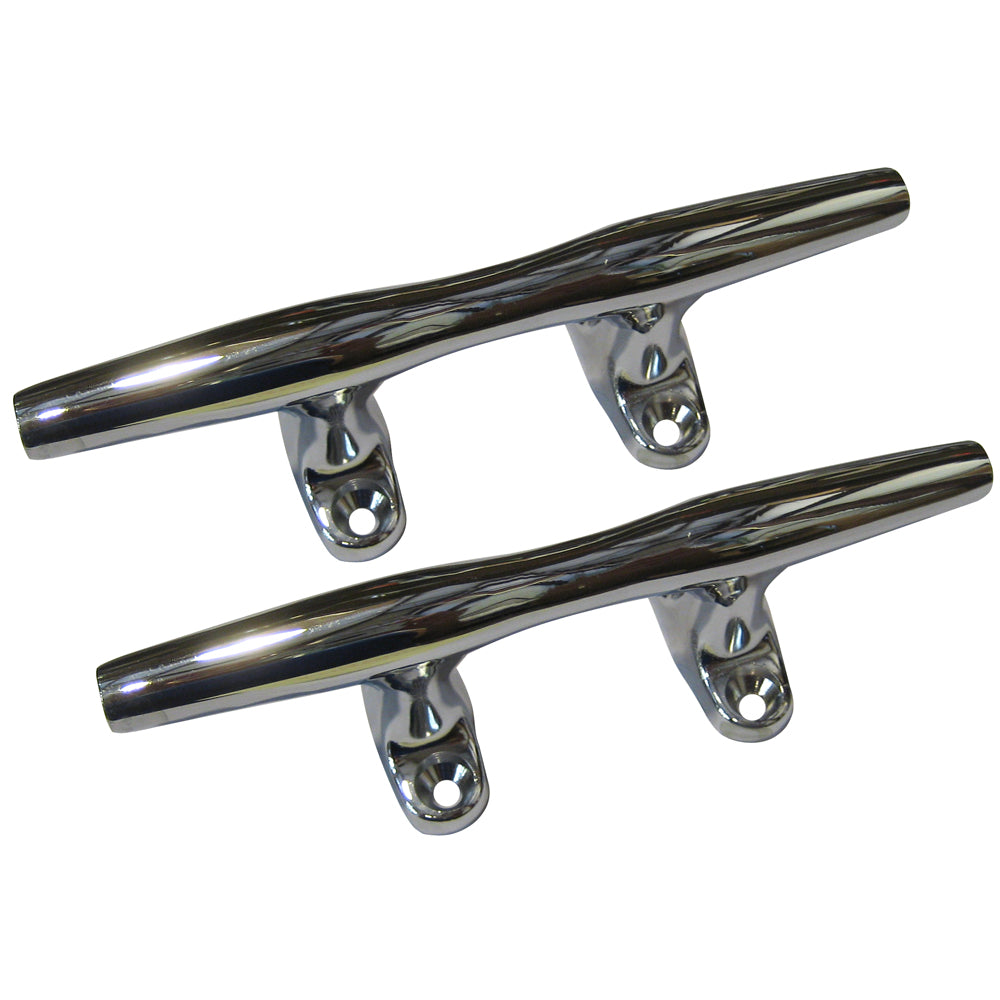 Suncoast Marine and Auto offers Perko 4" Open Base Cleat - Chrome Plated Zinc - Pair [1188DP4CHR]