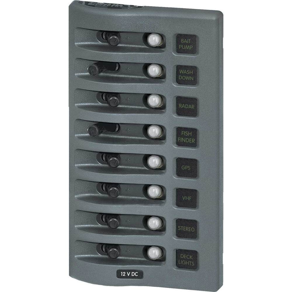 Suncoast Marine and Auto offers Blue Sea 4378 WeatherDeck Water Resistant Circuit Breaker Panel - 8 Position - Grey [4378]