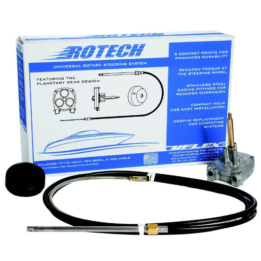 Suncoast Marine and Auto offers UFlex Rotech 8' Rotary Steering Package - Cable, Bezel, Helm [ROTECH08FC]