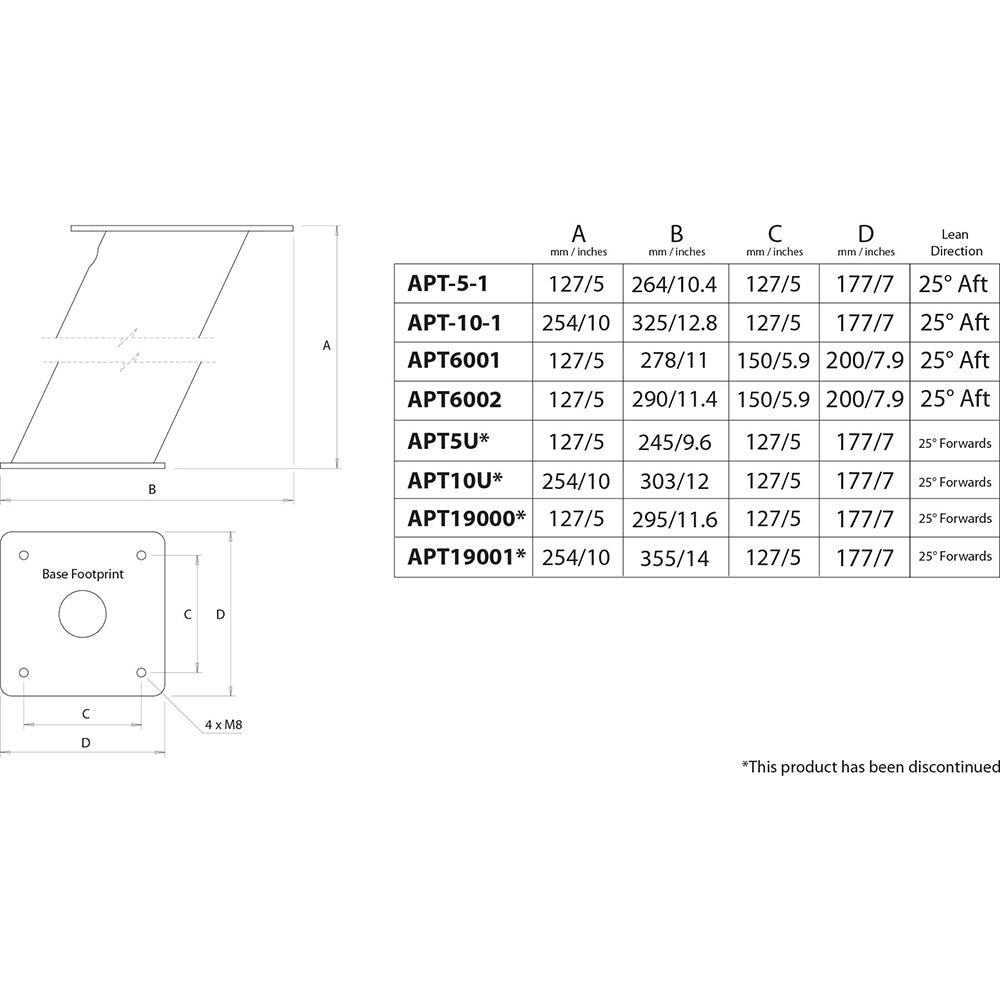 Suncoast Marine and Auto offers Scanstrut APT6002 Aluminum PowerTower Open Array Radar Mount - 6" Aft Leaning [APT6002]