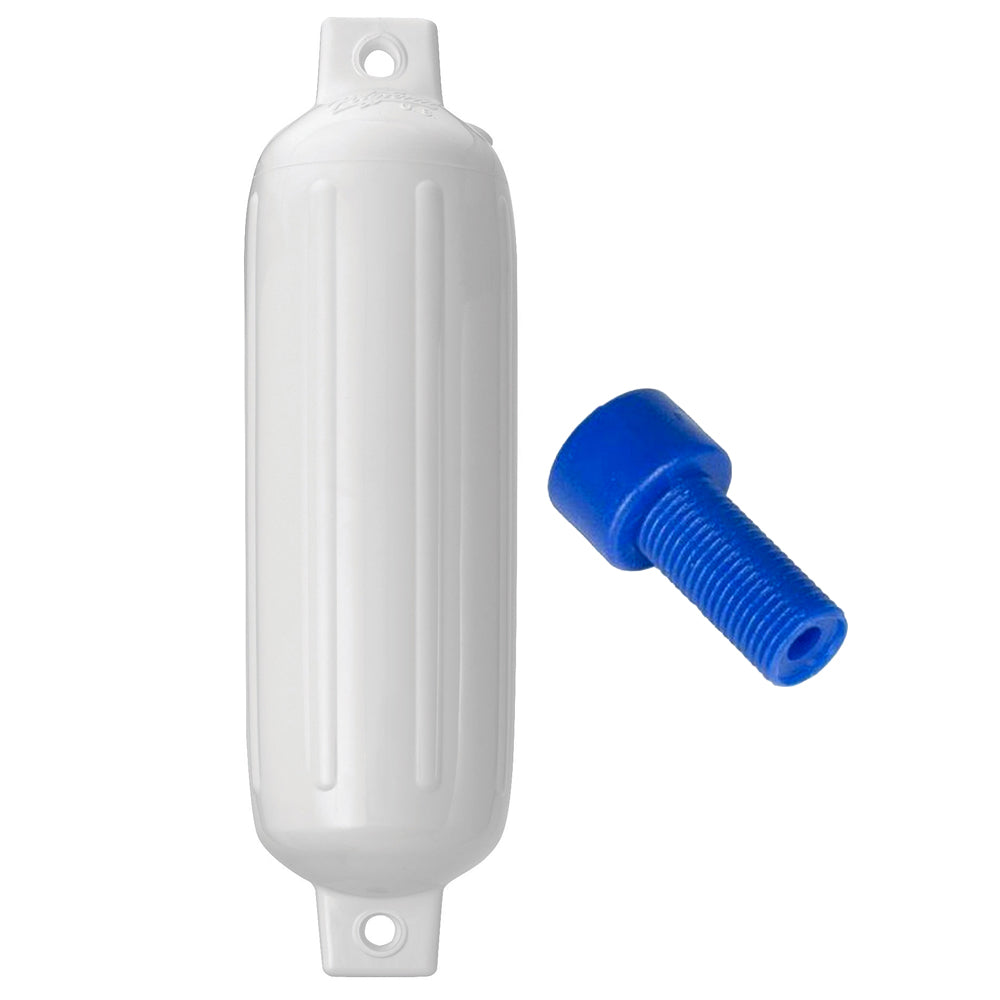 Suncoast Marine and Auto offers Polyform G-3 Twin Eye Fender 5.5" x 19" - White w/Adapter [G-3-WHITE]