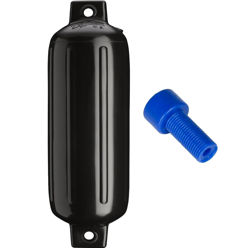 Suncoast Marine and Auto offers Polyform G-4 Twin Eye Fender 6.5" x 22" - Black w/Adapter [G-4-BLACK]