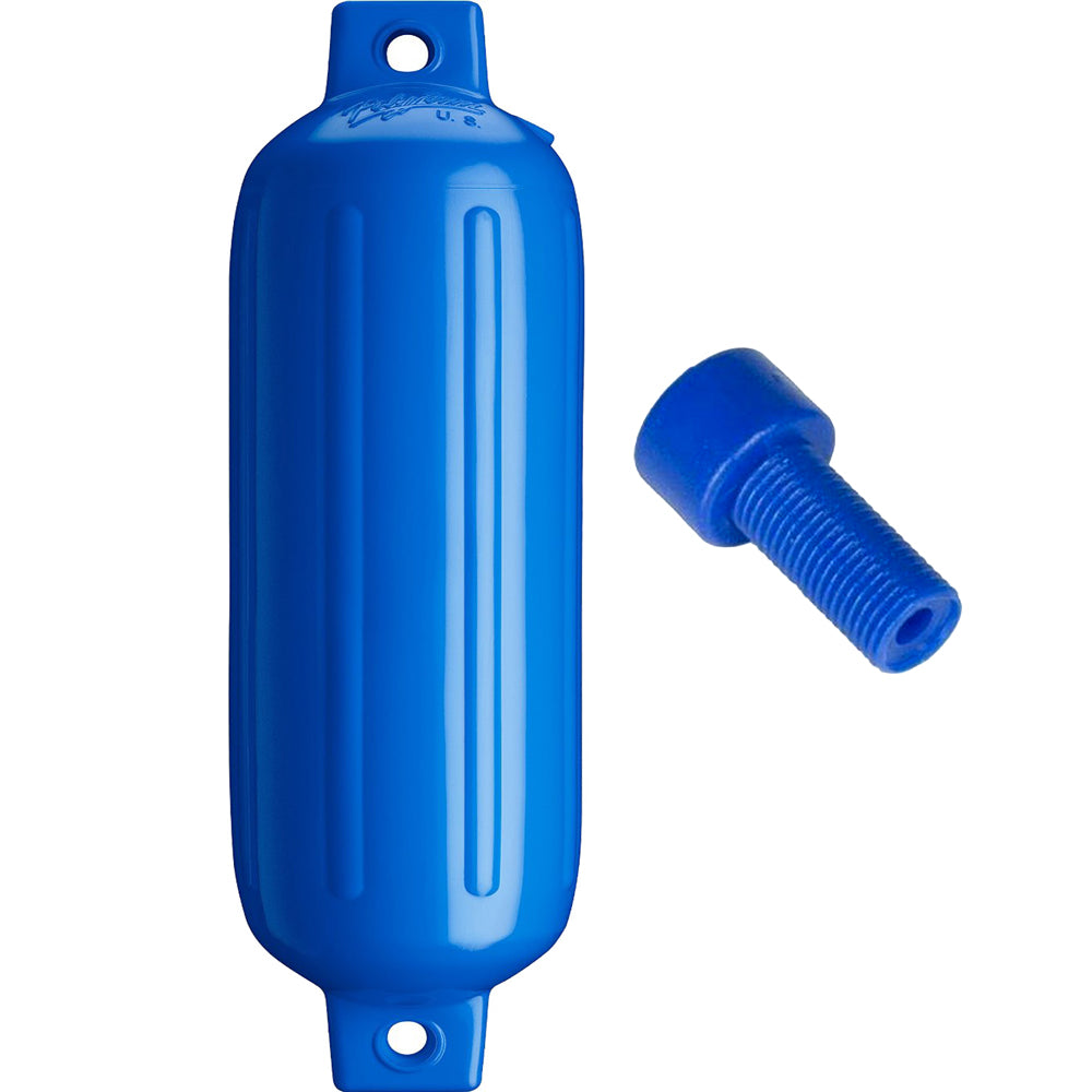 Suncoast Marine and Auto offers Polyform G-4 Twin Eye Fender 6.5" x 22" - Blue w/Adapter [G-4-BLUE]