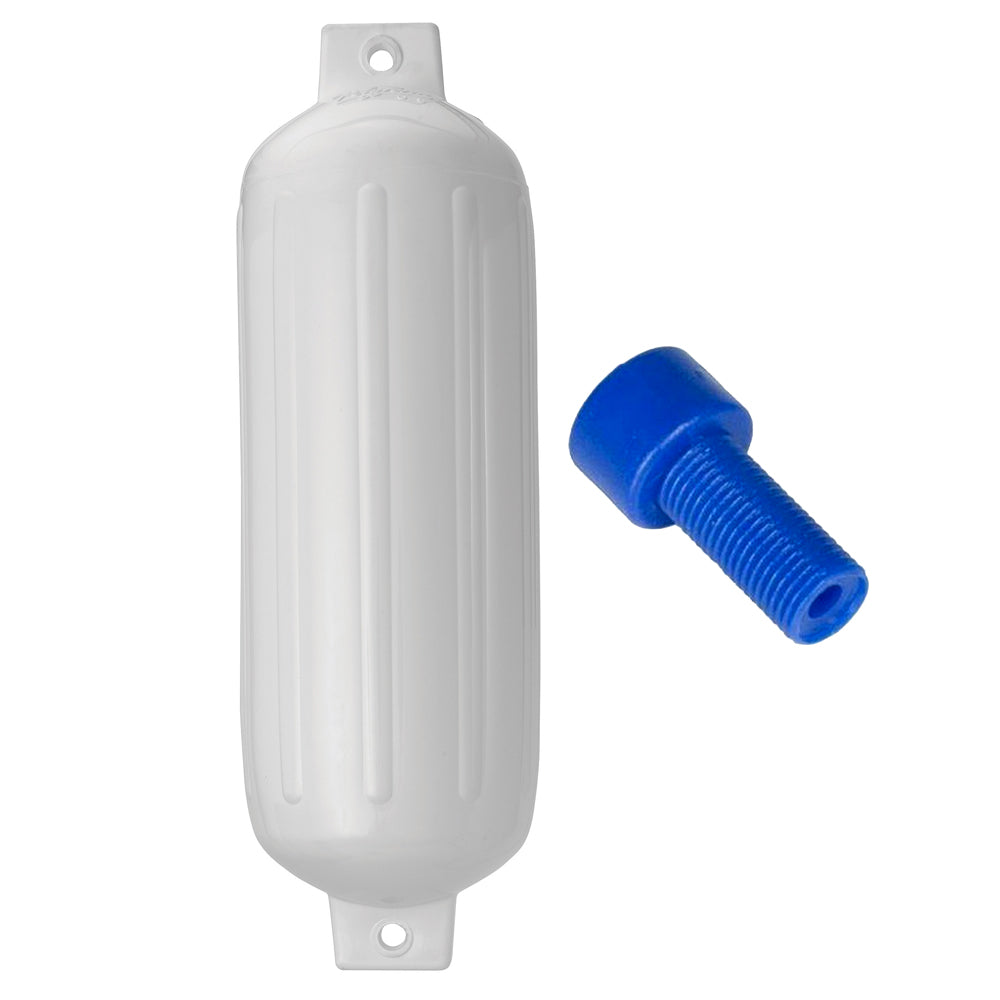 Suncoast Marine and Auto offers Polyform G-5 Twin Eye Fender 8.8" x 26.8" - White w/Adapter [G-5-WHITE]