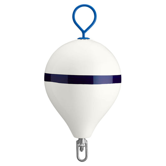 Suncoast Marine and Auto offers Polyform 17" CM Mooring Buoy w/Steel Iron - White Blue Stripe [CM-3 WH-STR]