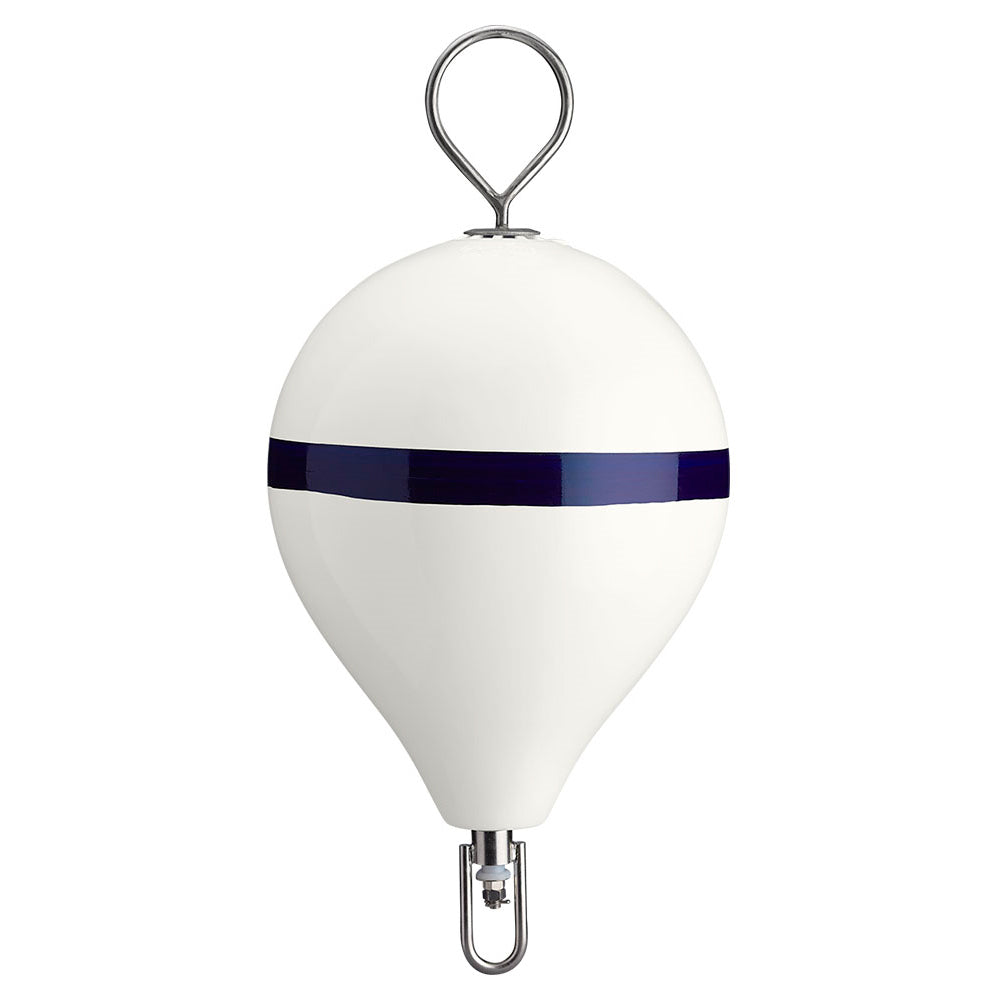 Suncoast Marine and Auto offers Polyform 17" CM Mooring Buoy w/SS Iron - White Blue Stripe [CM-3SS W-STR]