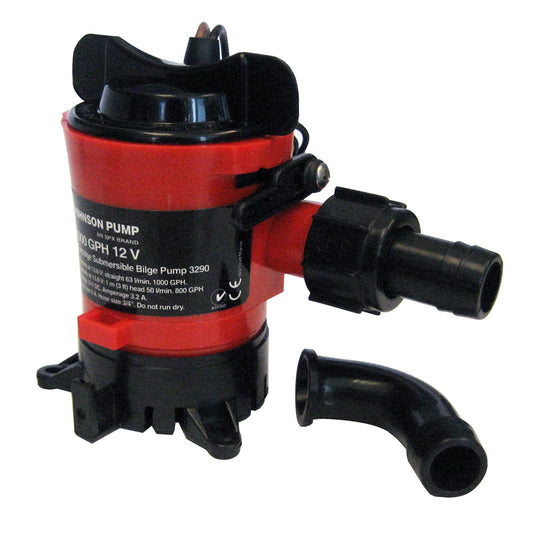 Suncoast Marine and Auto offers Johnson Pump 1000 GPH Bilge Pump 3/4" 12V Dura Ports [32903]