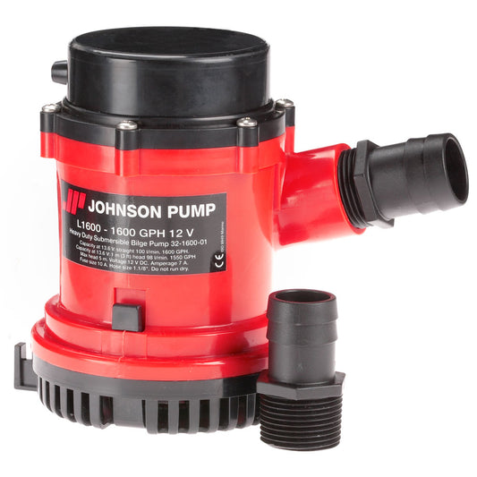 Suncoast Marine and Auto offers Johnson Pump 1600 GPH Bilge Pump 1-1/8" Hose 12V [16004-00]