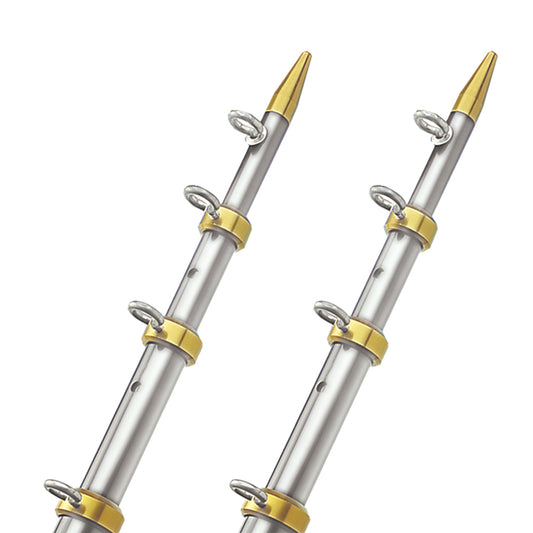 Suncoast Marine and Auto offers TACO 15' Telescopic Outrigger Poles 1-1/8" - Silver/Gold [OT-0441VEL15]