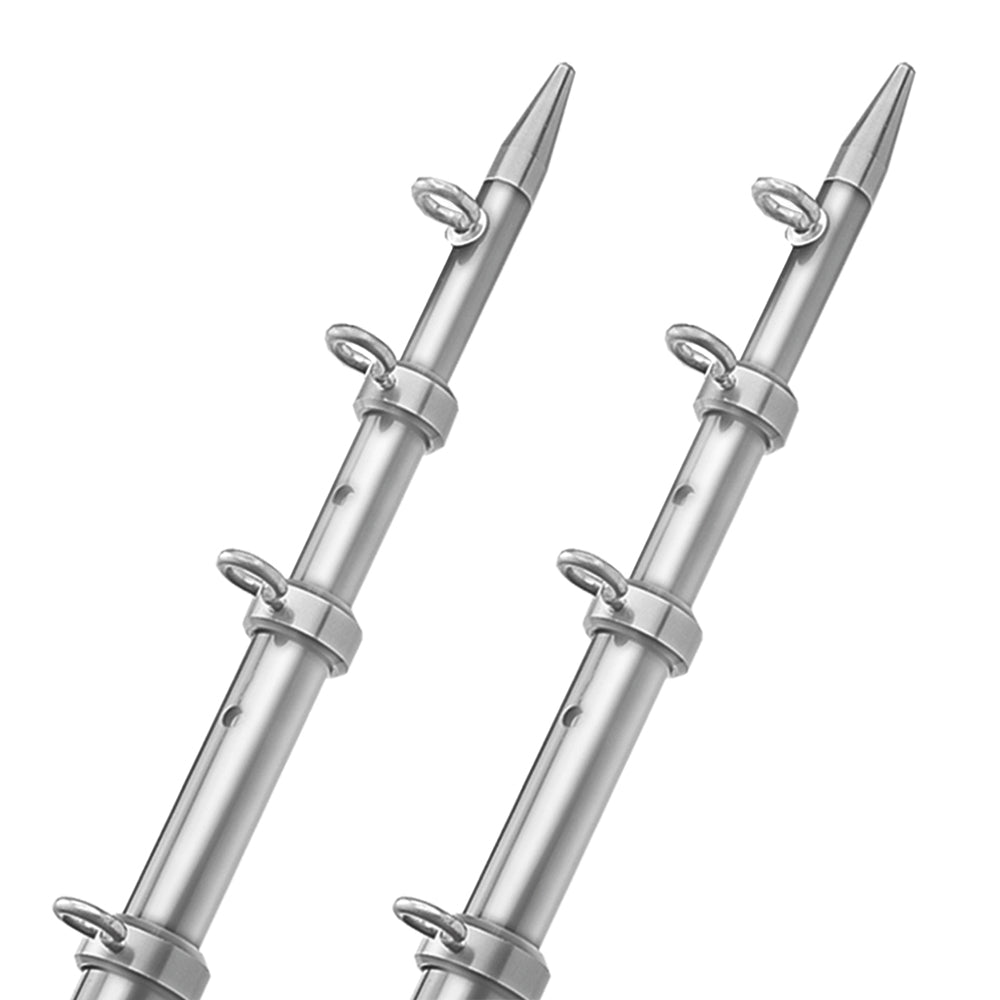 Suncoast Marine and Auto offers TACO 15' Telescopic Outrigger Poles HD 1-1/2" - Silver/Silver [OT-0542VEL15-HD]