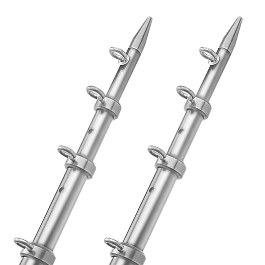 Suncoast Marine and Auto offers TACO 15' Telescopic Outrigger Poles HD 1-1/2" - Silver/Silver [OT-0542VEL15-HD]