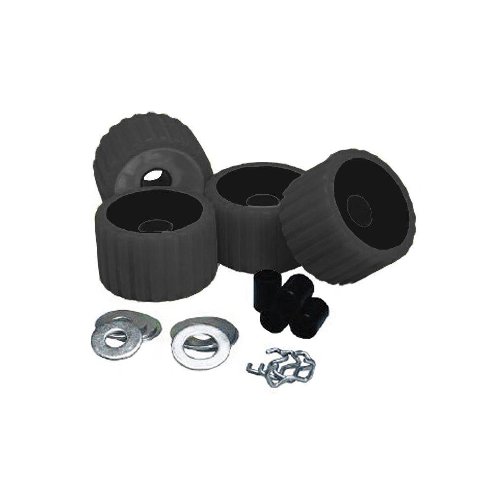 Suncoast Marine and Auto offers C.E. Smith Ribbed Roller Replacement Kit - 4 Pack - Black [29210]